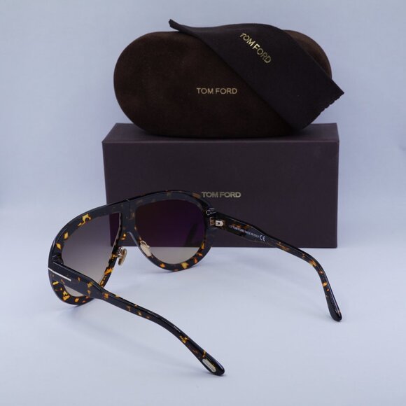 New Tom Ford Troy FT0836 52B Sunglasses Dark Havana Aviator Frame, Smoke Lenses - Picture 11 of 11